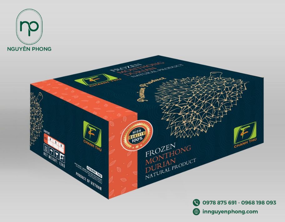 In thùng carton đựng sầu riêng tại TP.HCM in tên thương hiệu